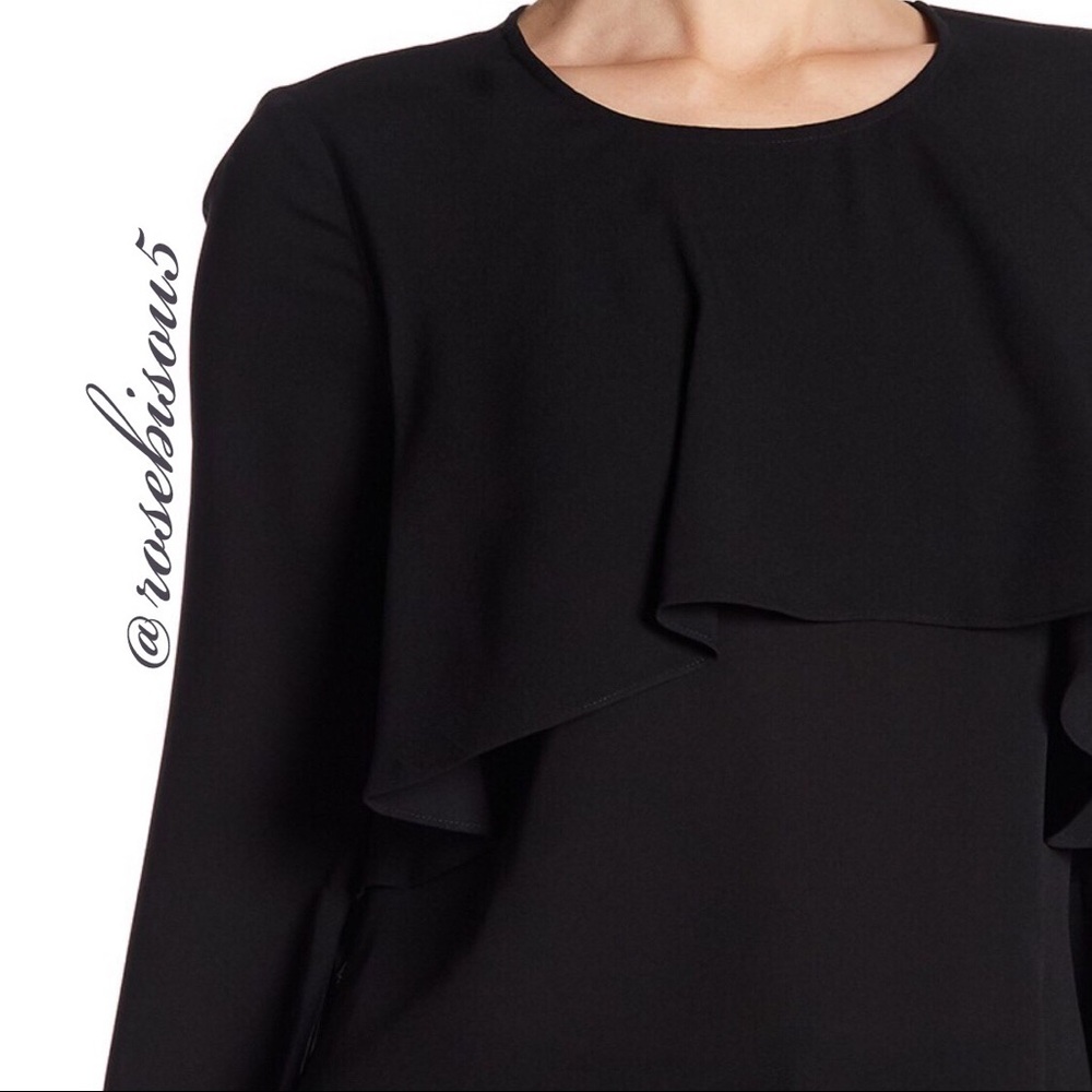 {BADGLEY MISCHKA} Silk Flounce Overlay Blouse